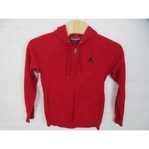 Nike Jordan Hoodie Mens Small Red Full Zip Jumpman Logo Sweatshirt Athletic